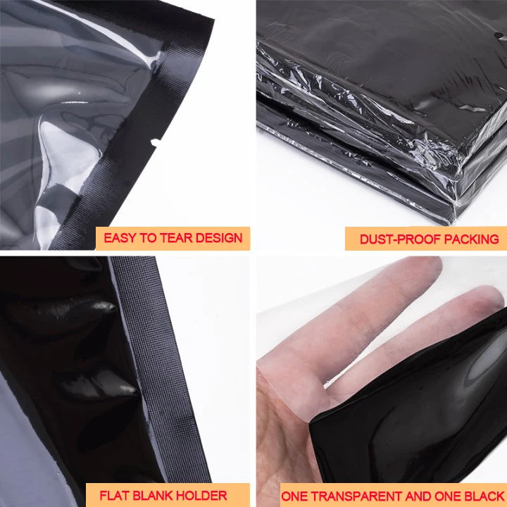 Black Yin And Yang Nylon Vacuum Food Sealer Bags Sausage Gas Compressed Sealed Fresh Packing Bag Commercial
