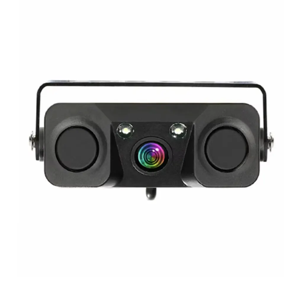 3 in 1 Car Parking Sensor Car Reverse Backup Rear View Camera with 2 Radar Detector Sensors Indicator Buzzer Alarm Auto Camera