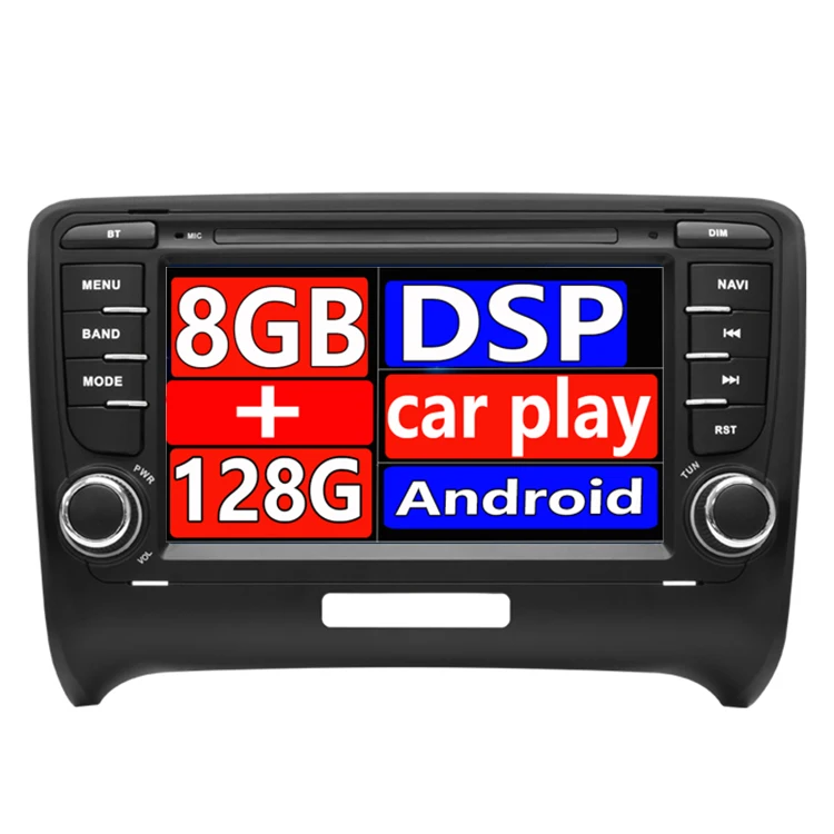 Android 12 Radio GPS For Audi TT MK2 8J 2006 2007 - 2012 Car Stereo Multimedia RDS DSP 4G WIFI Autoradio Carplay No 2 Din DVD
