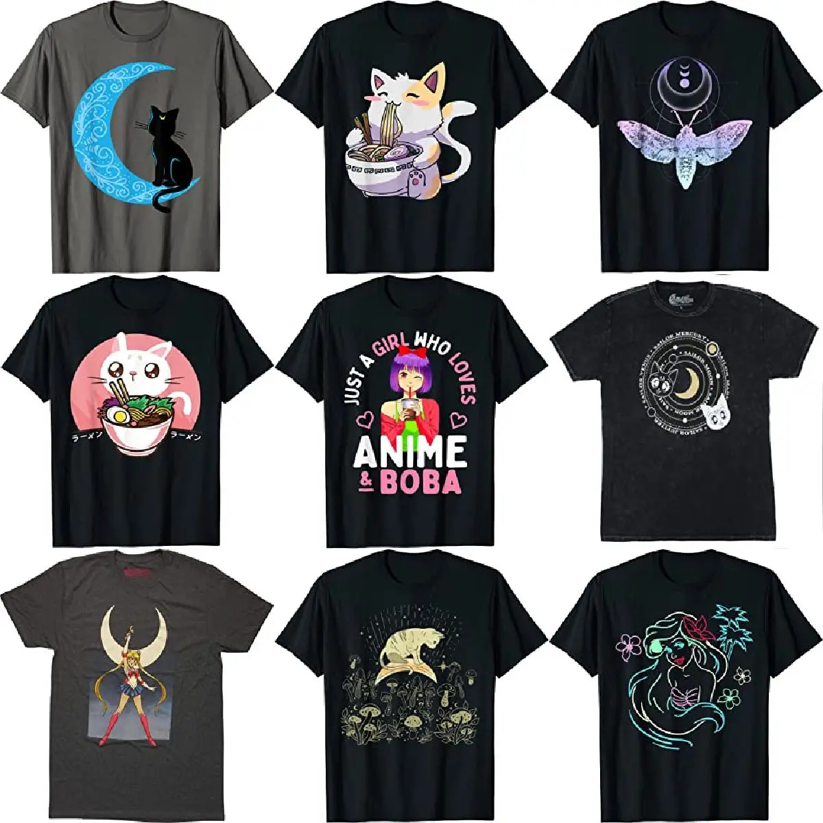 3D printed anime Moon Sailor T-shirt Decoration Girl Doll Figure Office T shirt Car Decoration T shirt