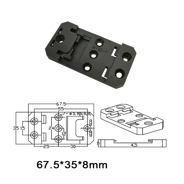 Nylon Spring loaded DIN Rail Mount Clamps 35 width