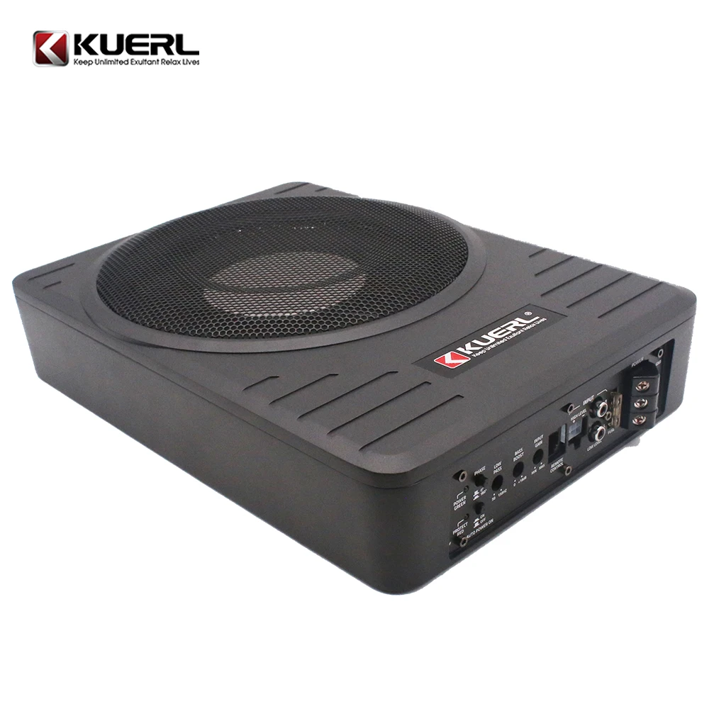 Slim car under seat subwoofer disco music high quality car active bass subwoofer box and big power car woofer