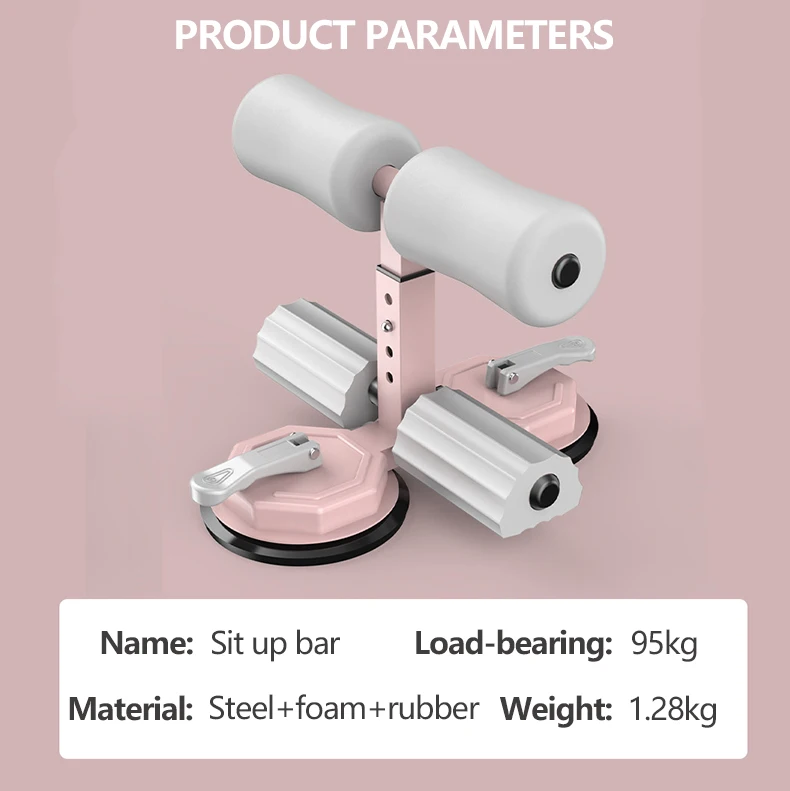 MKAS Portable Sit Up Exercise Equipment with 2 Strong Suction Cups and Adjustable Foot Holder Sit Up Bar