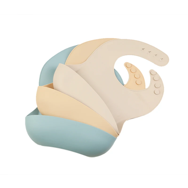 Washable custom logo packaging adjustable clip 100% food-grade soft clip ergonomic silicone bibs