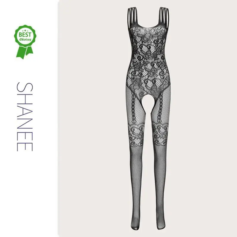 
SHANEE Floral Lace Crotchless Bodystocking For Sexy Women SL2102217-SLM 