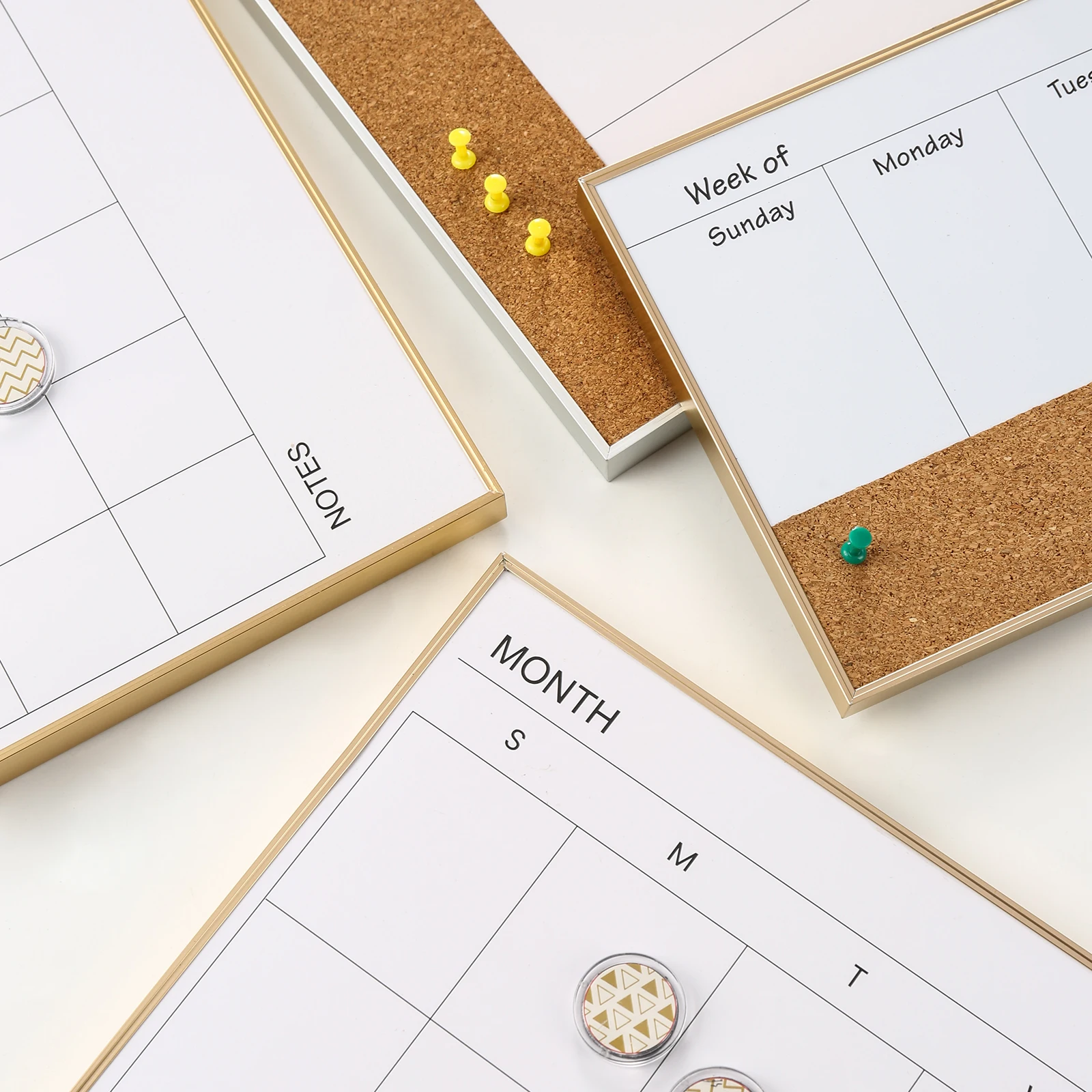 Magnetic Whiteboard Weekly Planner Cork Message Board 2 in 1 Combination Board With Marker