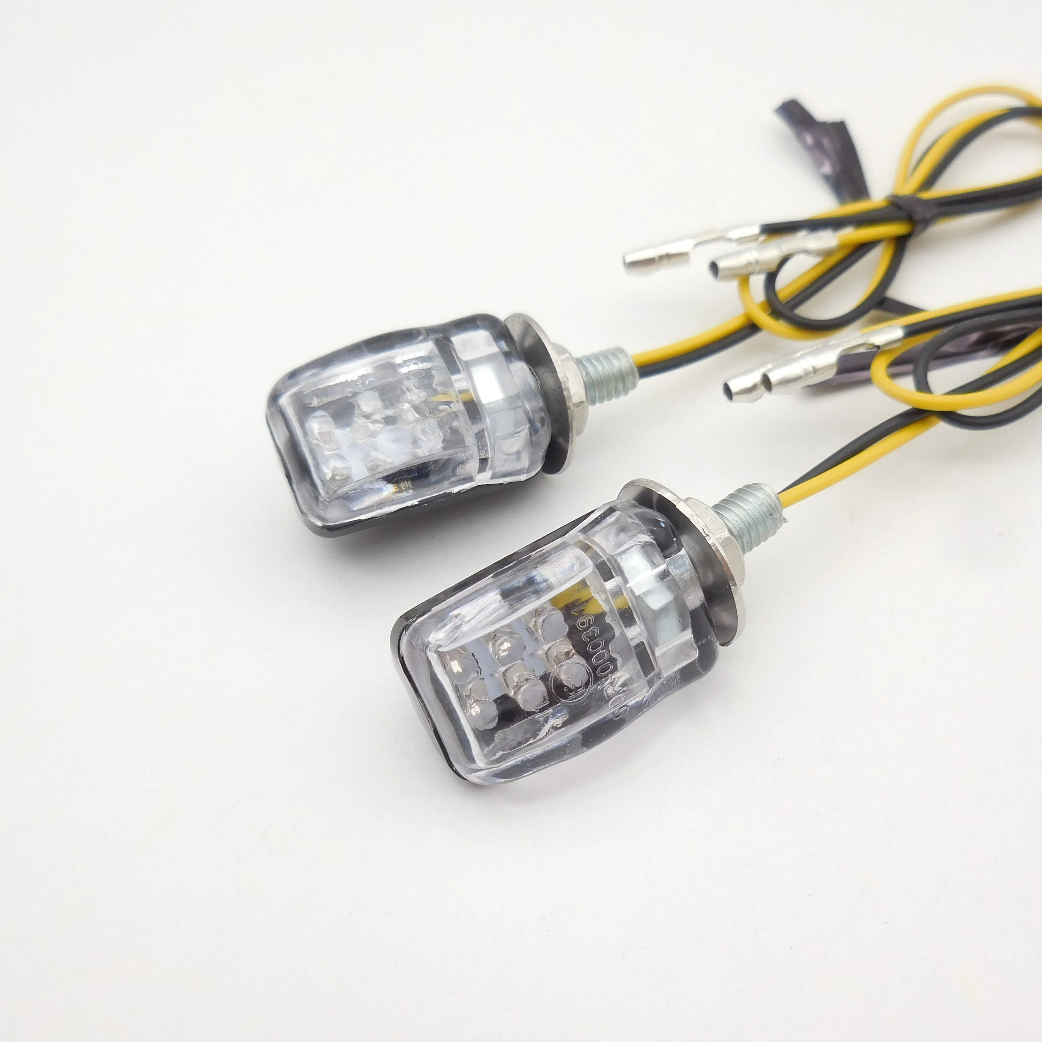 Hot sale motorcycle parts mini led turn light scooter small led indicators ECE quadrate clear motorcycle turing signal light
