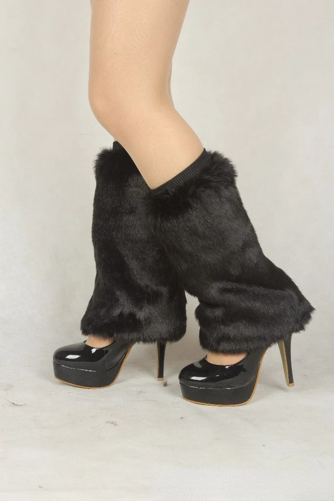 Stylish Fashion High Quality Solid Color Winter Leg Warmer Fur Faux Women Leg Warmers