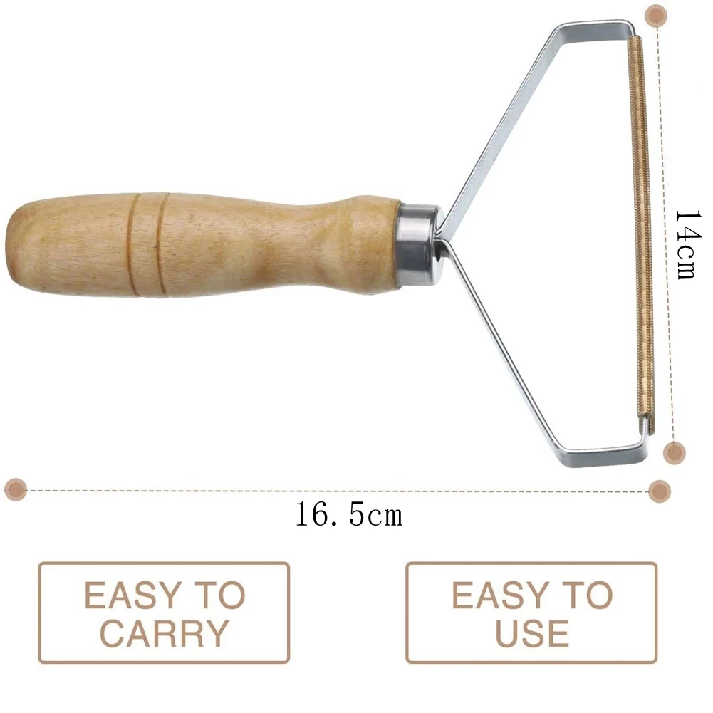 Portable Lint Ball Remover Clothes Free Fluff Removing Roller Fuzz Fabric Shaver Reusable Wood Manual Lint Roller