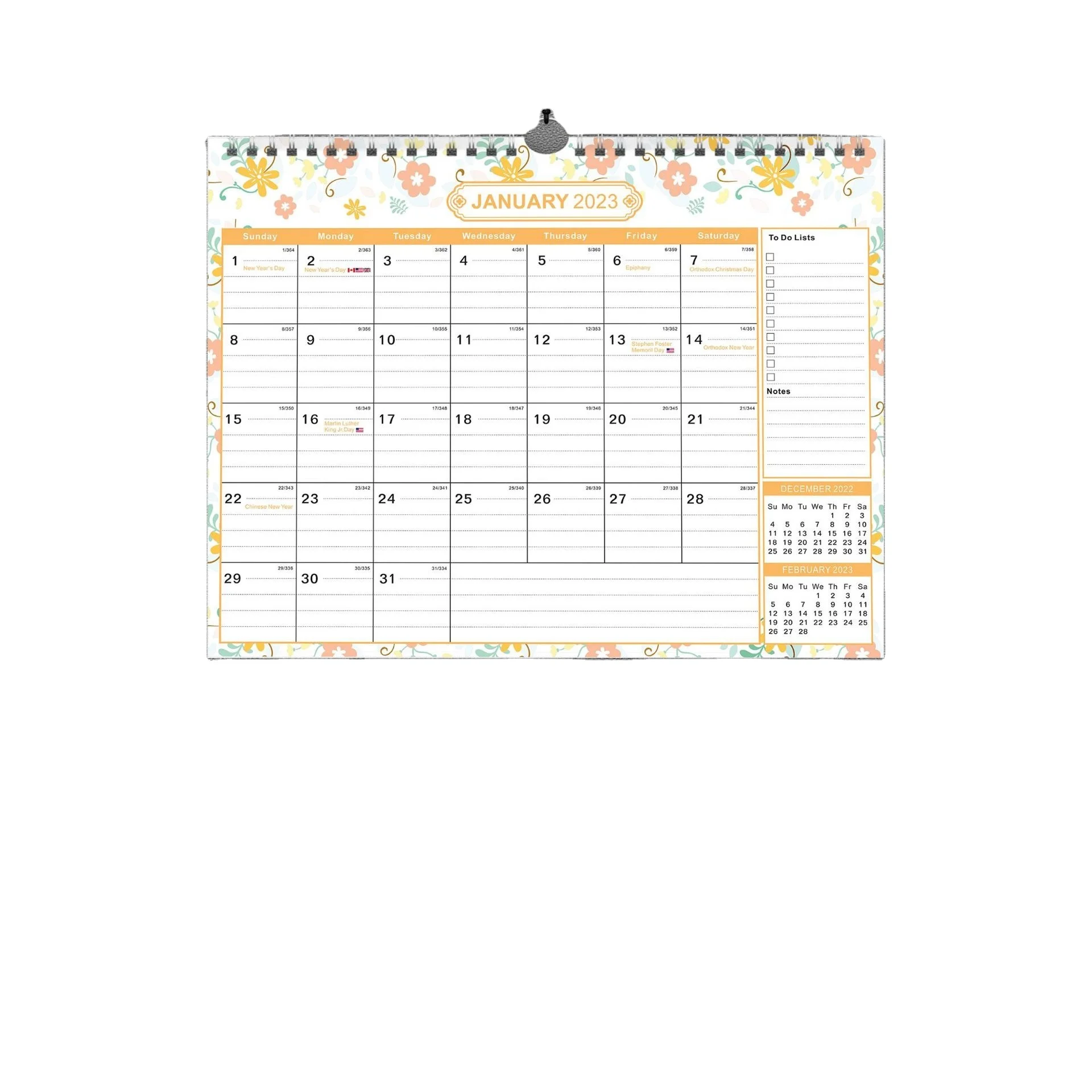 Promotional English Calendar Printing 2023 Calendar Countdown European and American Holiday Calendar