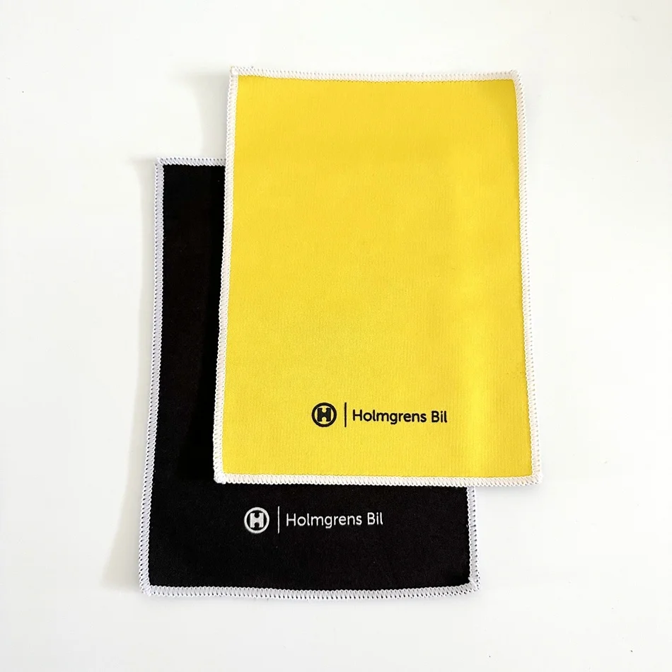 Customized Logo Silk Print Dual-side Microfiber Screen Cleaning Cloth