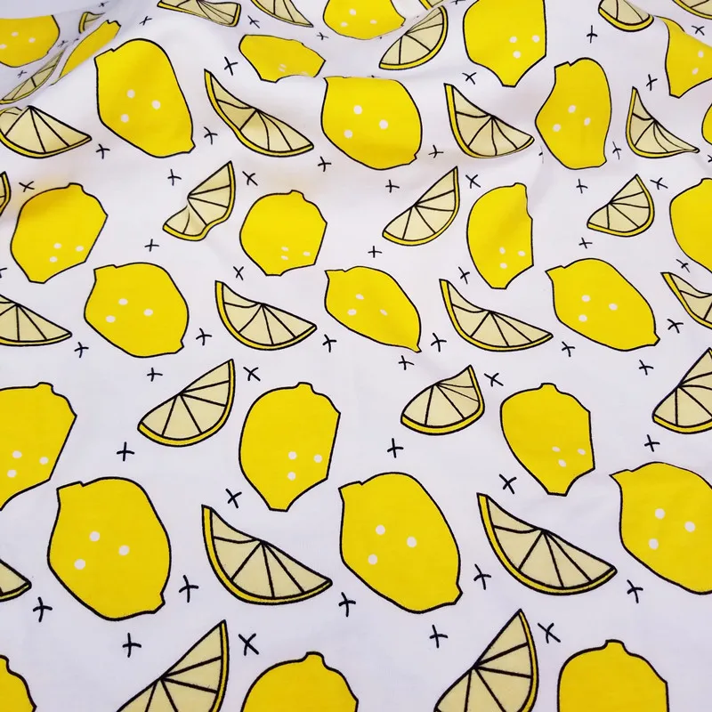 
Wholesale Baby Cotton Interlock Knit Fabric Fruit series of cotton printed flat needle baby cotton cloth 