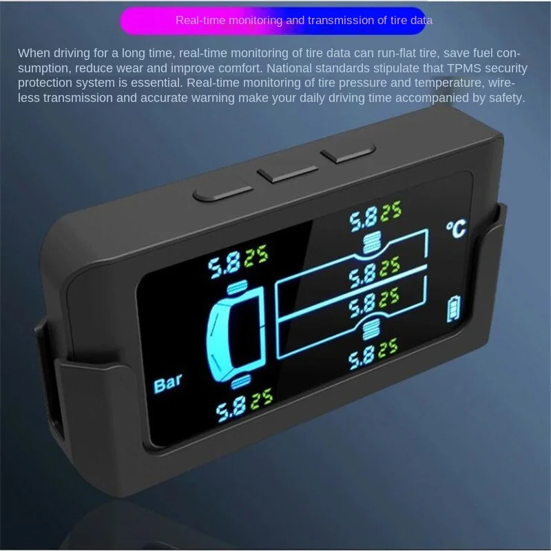 Беспроводная система контроля давления в шинах на солнечных батареях 0-15 кг с внешним датчиком давления в шинах 24 В