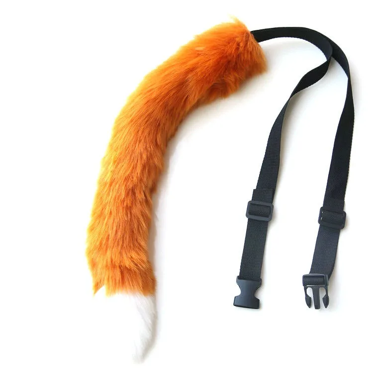 cosplay faux fur fox tail adjustable elastic fox tail tent and adjusted fox tail