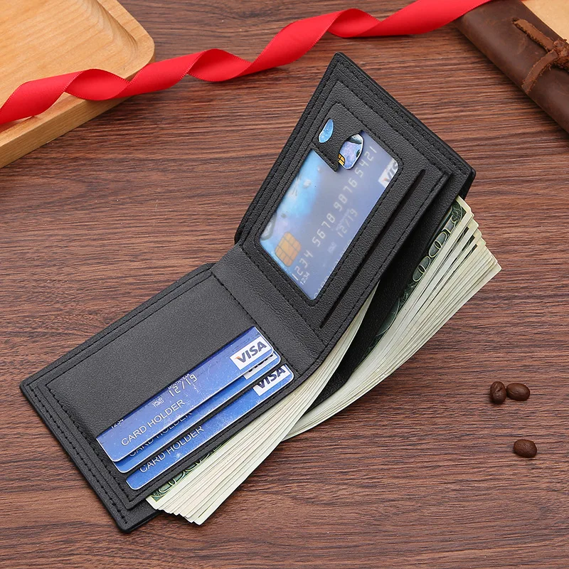 Creative Star Embossed PU Leather Wallet Slim Money Clips Mens Wallet Card Holder Vintage Cash Bifold Short Purse Wallet