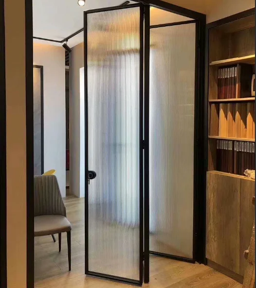 Cheap Price Waterproof Courtyard Folding Door Aluminium Alloy Accordion Bi-fold Patio Door With Sliding Glass for Exterior Use