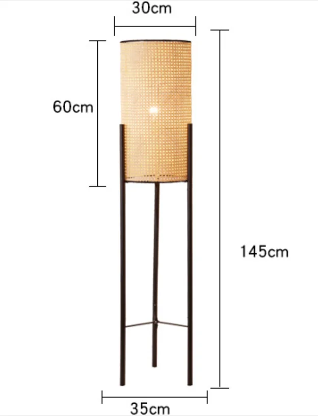 Modern Minimalist asian style bamboo Design floor lamp Home Decor Standing Lamp