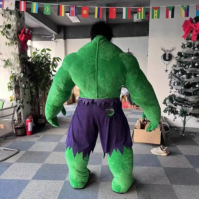Outdoor Green Men Giant Inflatable Hulk Mascot Costume For Adult