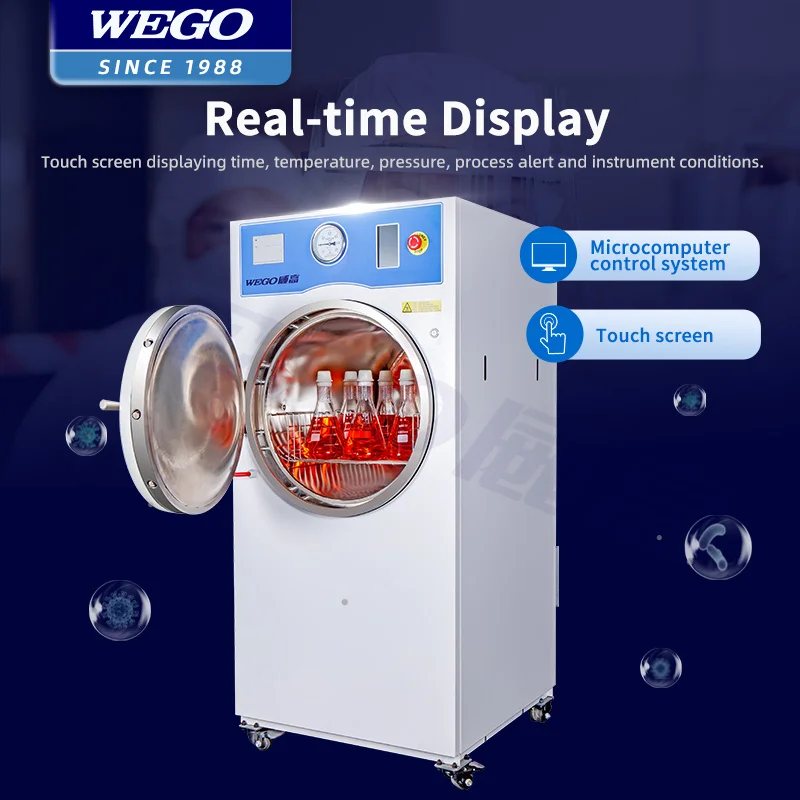 WEGO 80L-300L Laboratory horizontal pulse vacuum steam sterilizer autoclave WIth CE Certificate