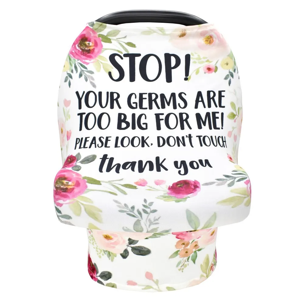 safety warning no touching sign stroller sunshade windshield watercolor printed newborn carseat canopy