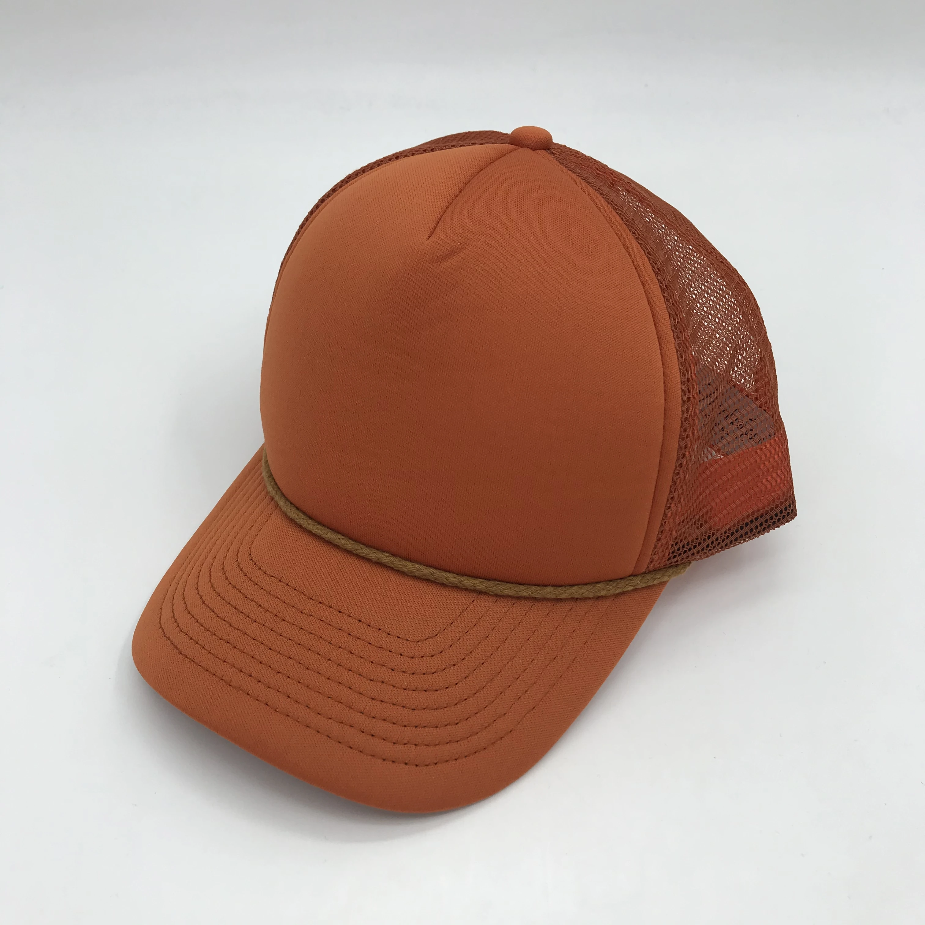 Custom Puff Printing Embroidery Logo Blank 5 panel Polyester Foam Trucker Hats Mesh Caps
