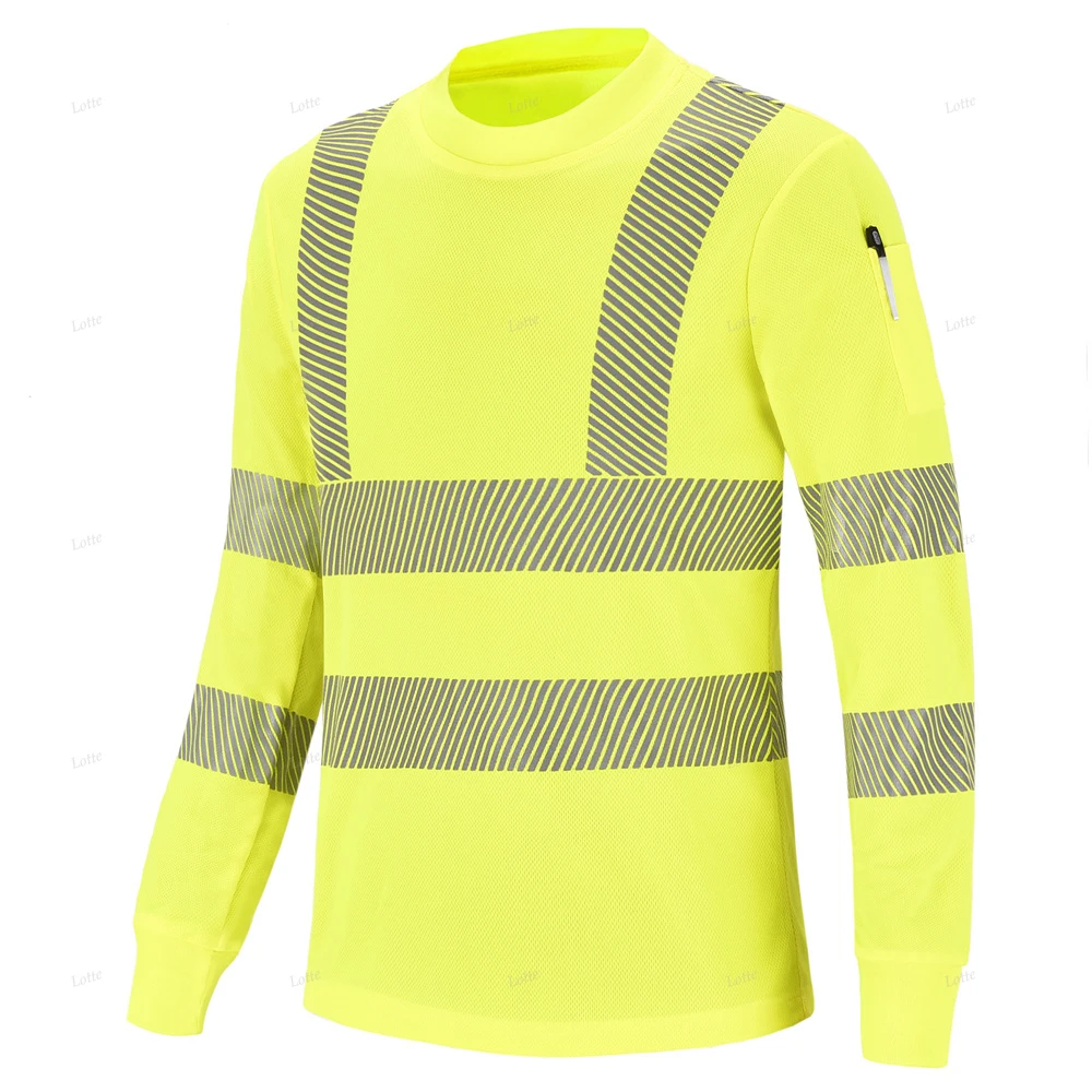 Breathable Construction Uniforms Short Shirt Long Sleeve Hi Vis Reflective Road Safety T Shirt Men