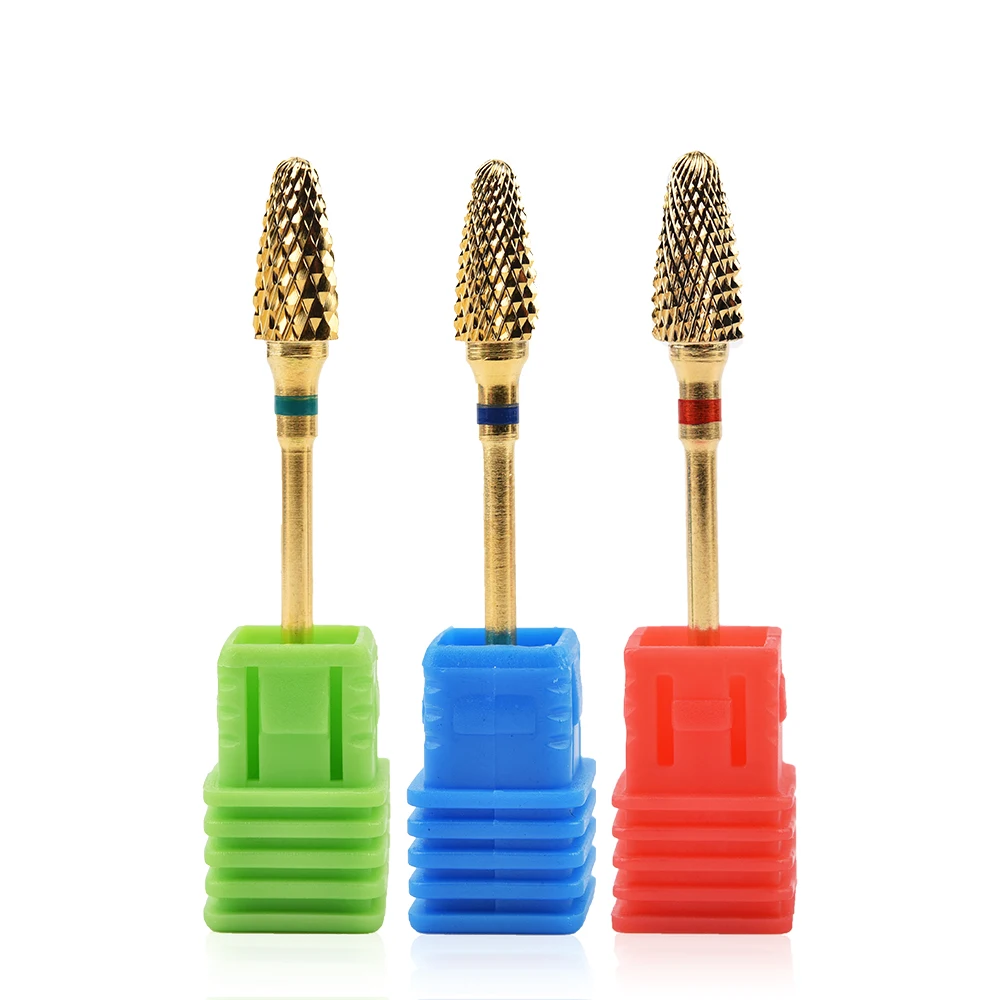 Golden Alloy Nail Drill Bit Milling Manicure Cutter For Pedicure Manicure Nail Drilling Electric File Pedicure Grinding Bits