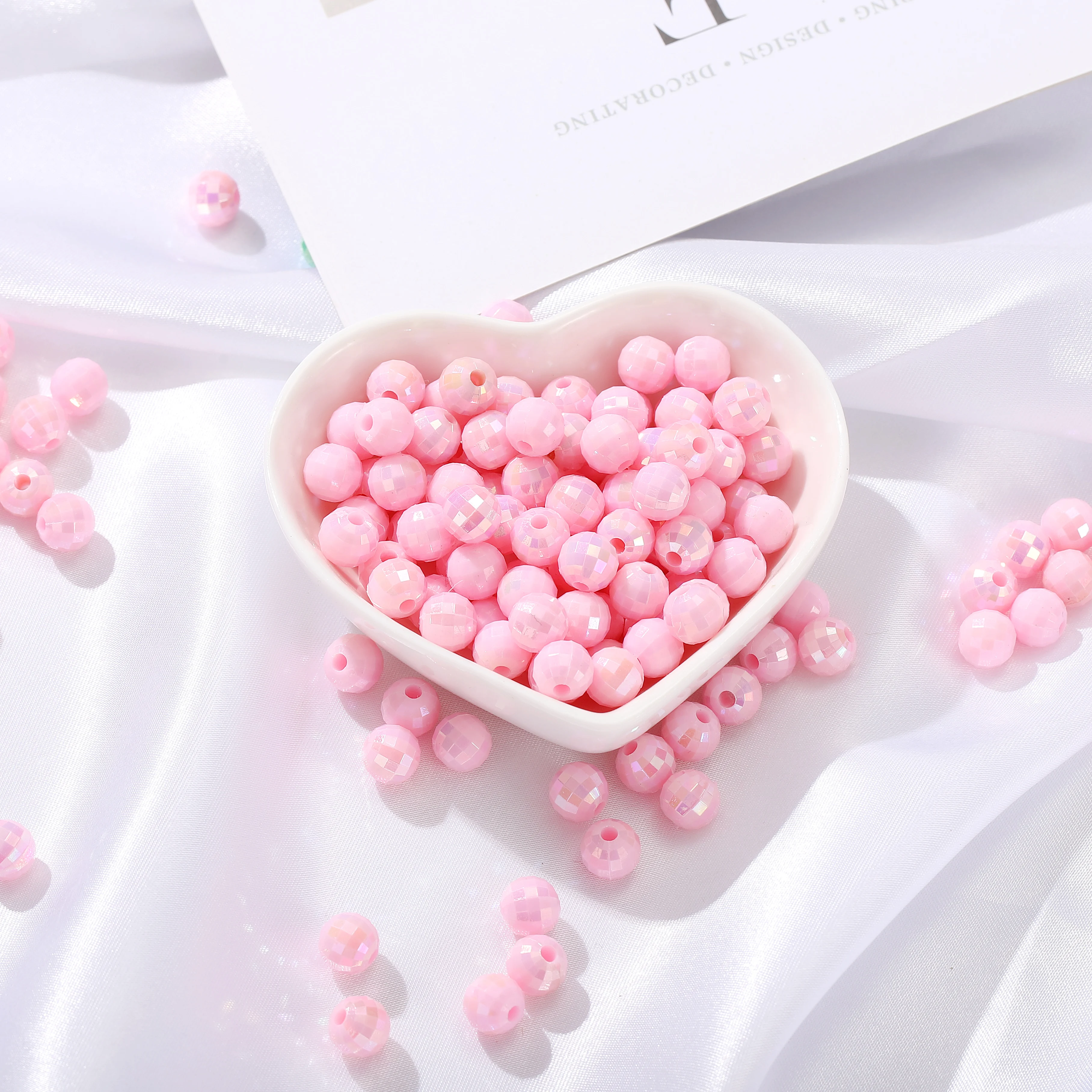 Factory Direct Beads 8mm Plated with Color Round Shiny Beads Earth Egypt Bead for Bracelet Diy