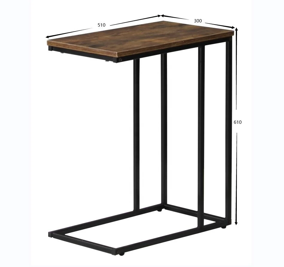 Портативный столик деревянный металлический каркас для журнального столика