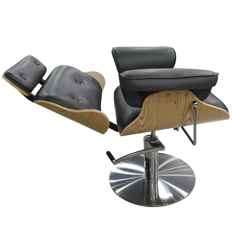 Reversible Small Barber Chair Salons and Barber Shops. Reinforced Pump Suitable for Modern Can Bear 200KG Salon Furniture Brown