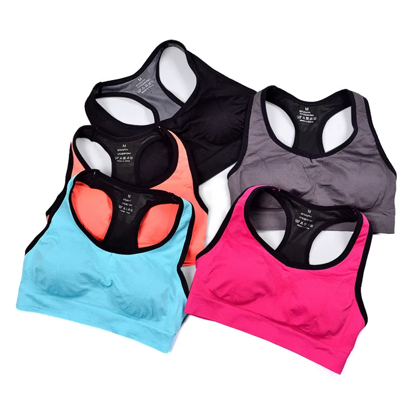 Cross border wire free sport underwear vest type women bra push up shockproof fitness yoga crop top bra