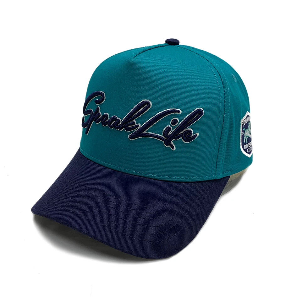 Wholesale Custom Quality Embroidery Logo Curved Brim 5 Panel Structured Outdoor Sports a Frame K Frame Snapback Baseball Hat Cap