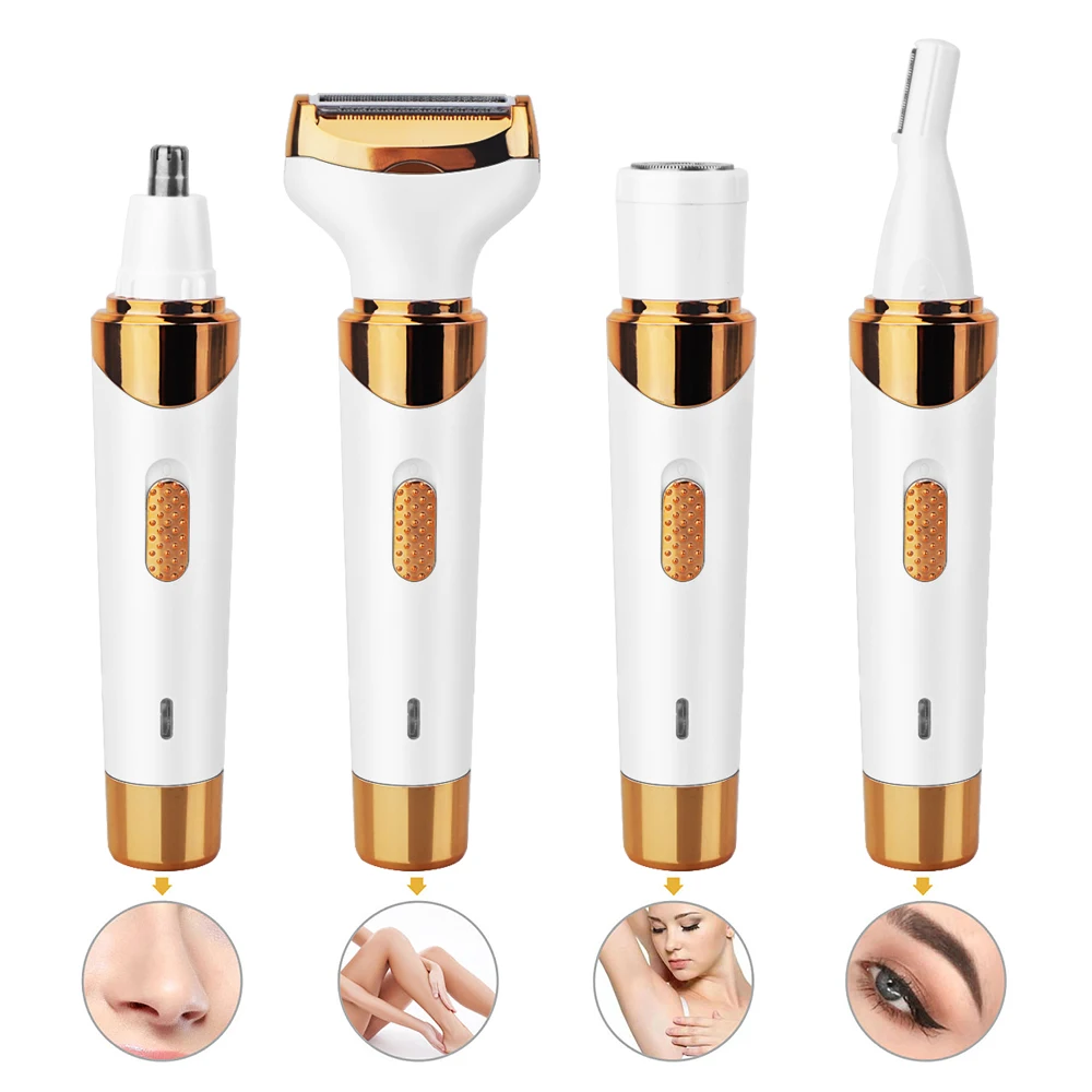 4 in 1 Electric USB Rechargeable Nose Hair Remover Kit Nose Hair Trimmer With 4 Replaceable Trimmer Heads