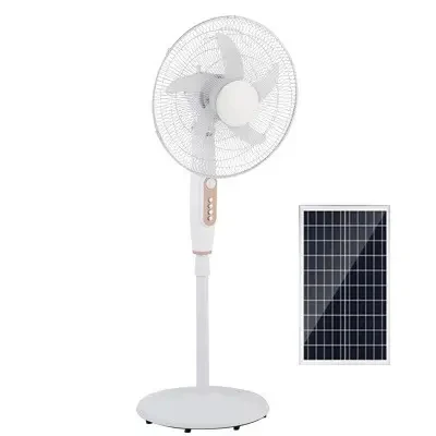 Factory OEM High Efficiency Home Height Adjustable Wide Angle Adjustment Outdoor Fans Home 18 Inch Solar Fan with battery