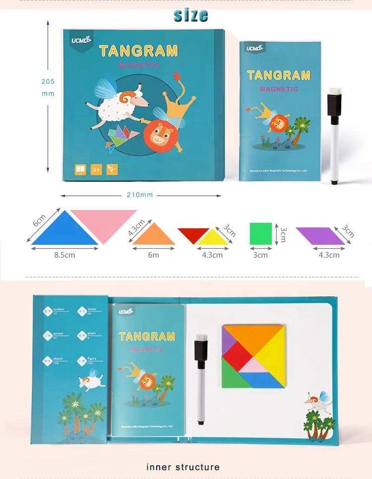 UCMD New Design Children Puzzle Games Kids Magnetic Puzzles Magnetic Tangram