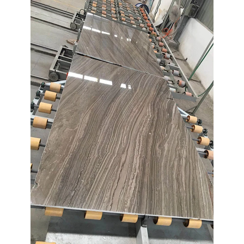 Bookmatched Kylin Wooden Antique brown wood grain marble stone slab & tile