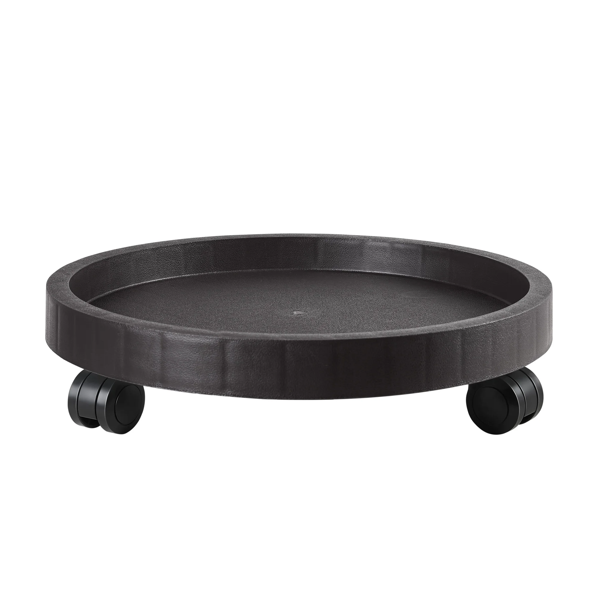 12.6 Inch Patio Heavy Duty Plastic Plant Pots Saucer Holder, Round Flower Planter Caddy, Rolling Plant Base Stand with Wheels