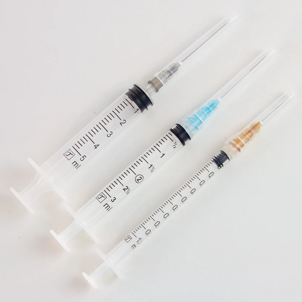 Надежный стерилизованный медицинский одноразовый пластиковый шприц 1 мл с игольчатым шприцем