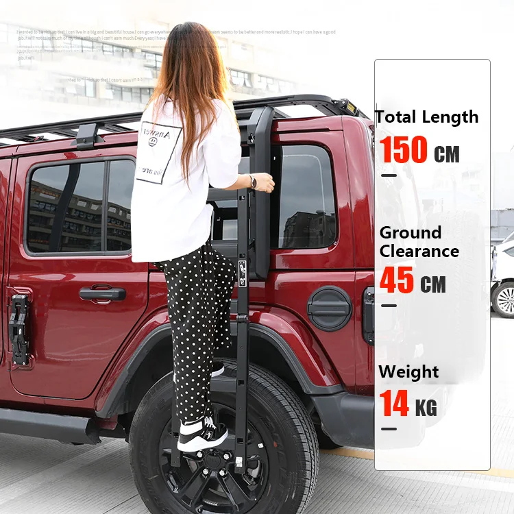 Wholesale 4x4 Off Road Accessories Foldable Ladder Aluminum forJeep Wrangler JK JL Rubicon