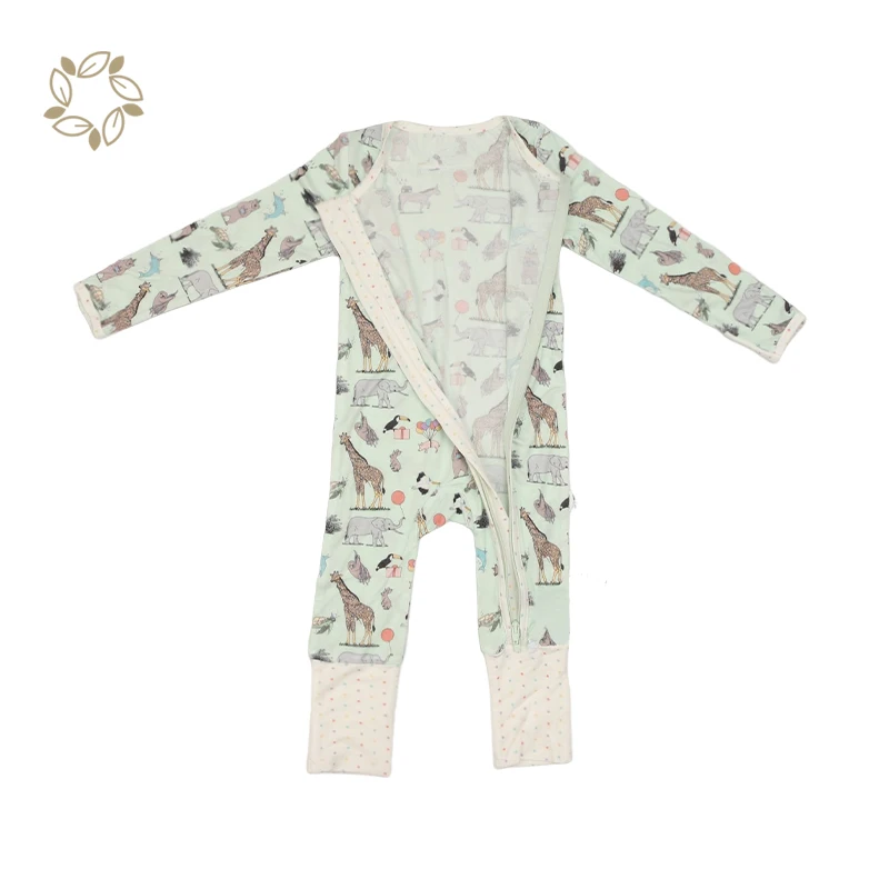 Eco friendly baby clothing romper orgnaic bamboo zip baby romper sustainable baby romper infant sleepsuit newborn onesie