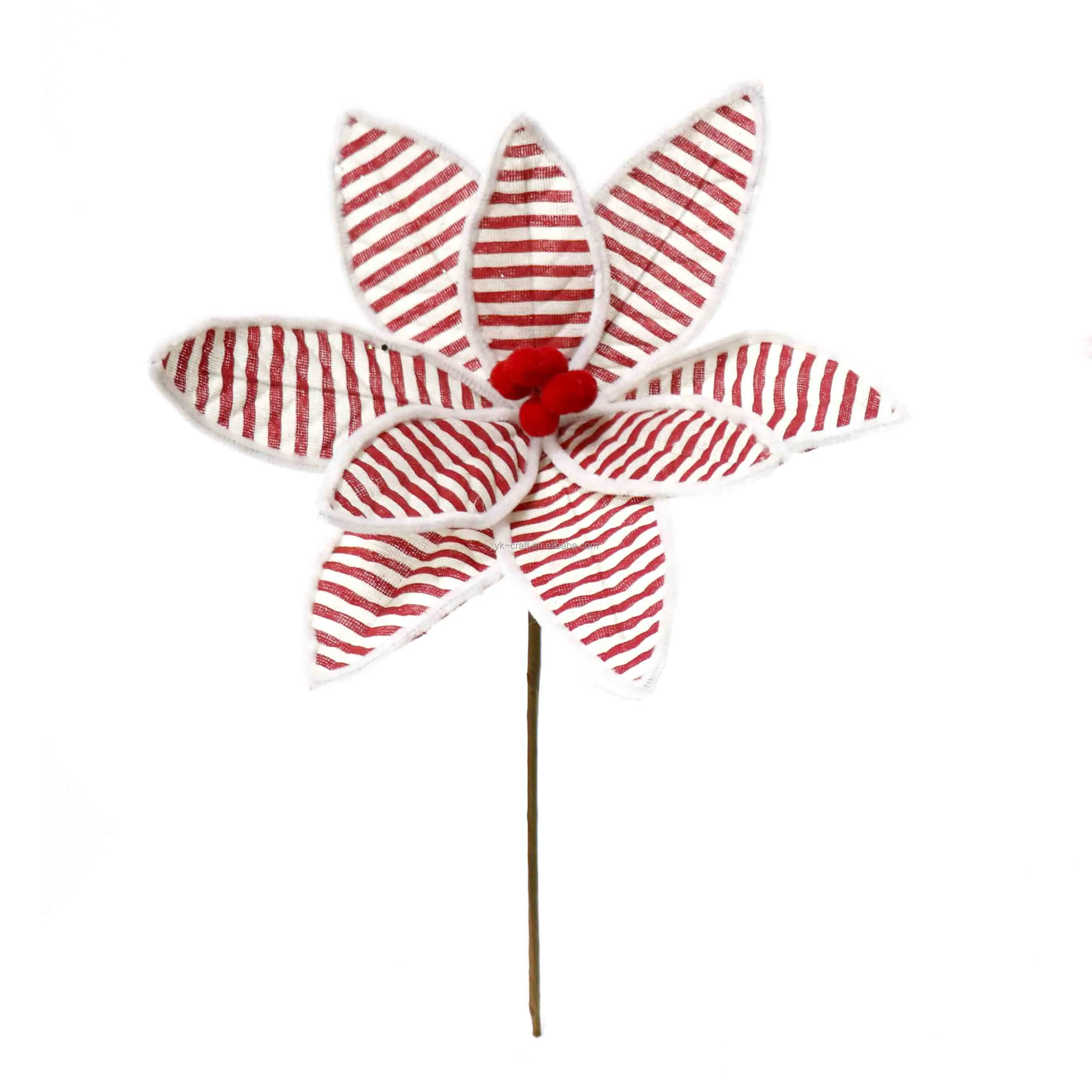 New Item Poinsettia Flower Christmas Artificial Red Flowers Picks Xmas Pick Flowers Poinsettia