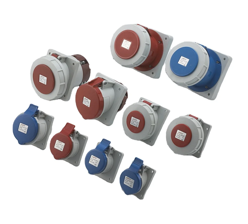 Manufacturer Supplier 3 Pin Plug Electric Industrial Reefer Container Angle Socket