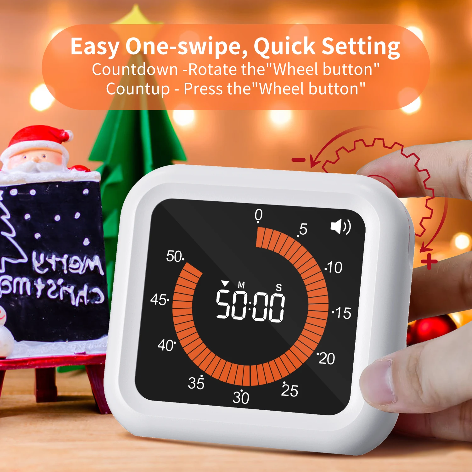 digital kitchen timer washing machine timer Low battery charging reminder study visual timer