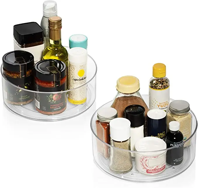 Plastic Turntable rotating Storage Kitchen Organizer Holder Makeup Acrylic 360 Degree Rotating Kitchen Spice Rack Lazy Susan