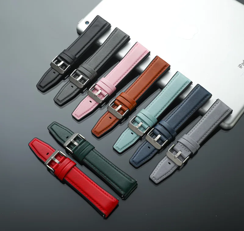 quick release  20mm 22mm rubber water-proof genuine leather watch band watch strap for huawei