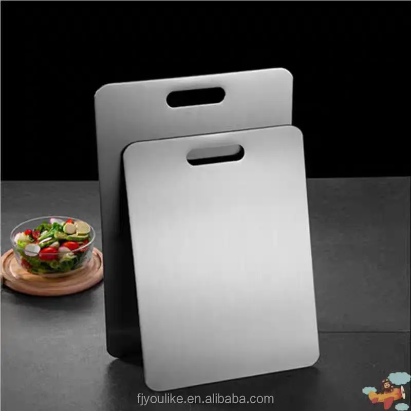 2024 New 100% Pure Stainless Steel Cutting Board Titanium Chopping Board Double Sided Food-Grade Mat for Home Kitchen Cooking