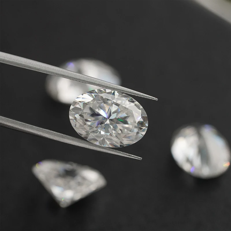 Factory  price moissanite diamond 1ct 2ct oval shape synthetic excellent moissanite stone