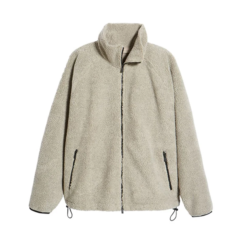 Winter Men Custom Design Polar Fleece Full Zip Men Jacket  Winter Cardigan Sherpa Fleece Jacket