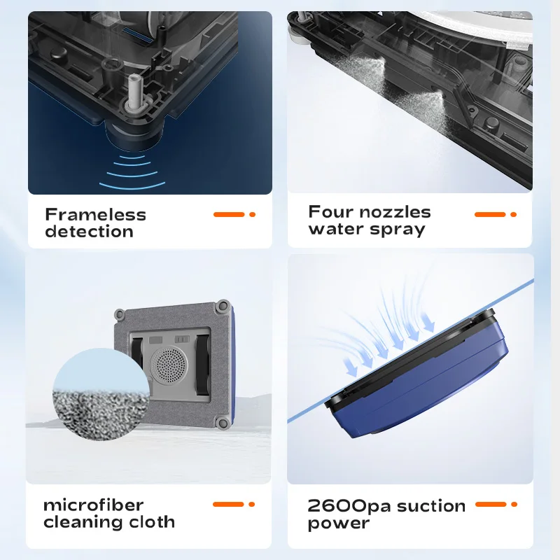 Newest Goods Intelligent Four Spray Glass Cleaning Robot Vacuum Robot Window Cleaning Robot