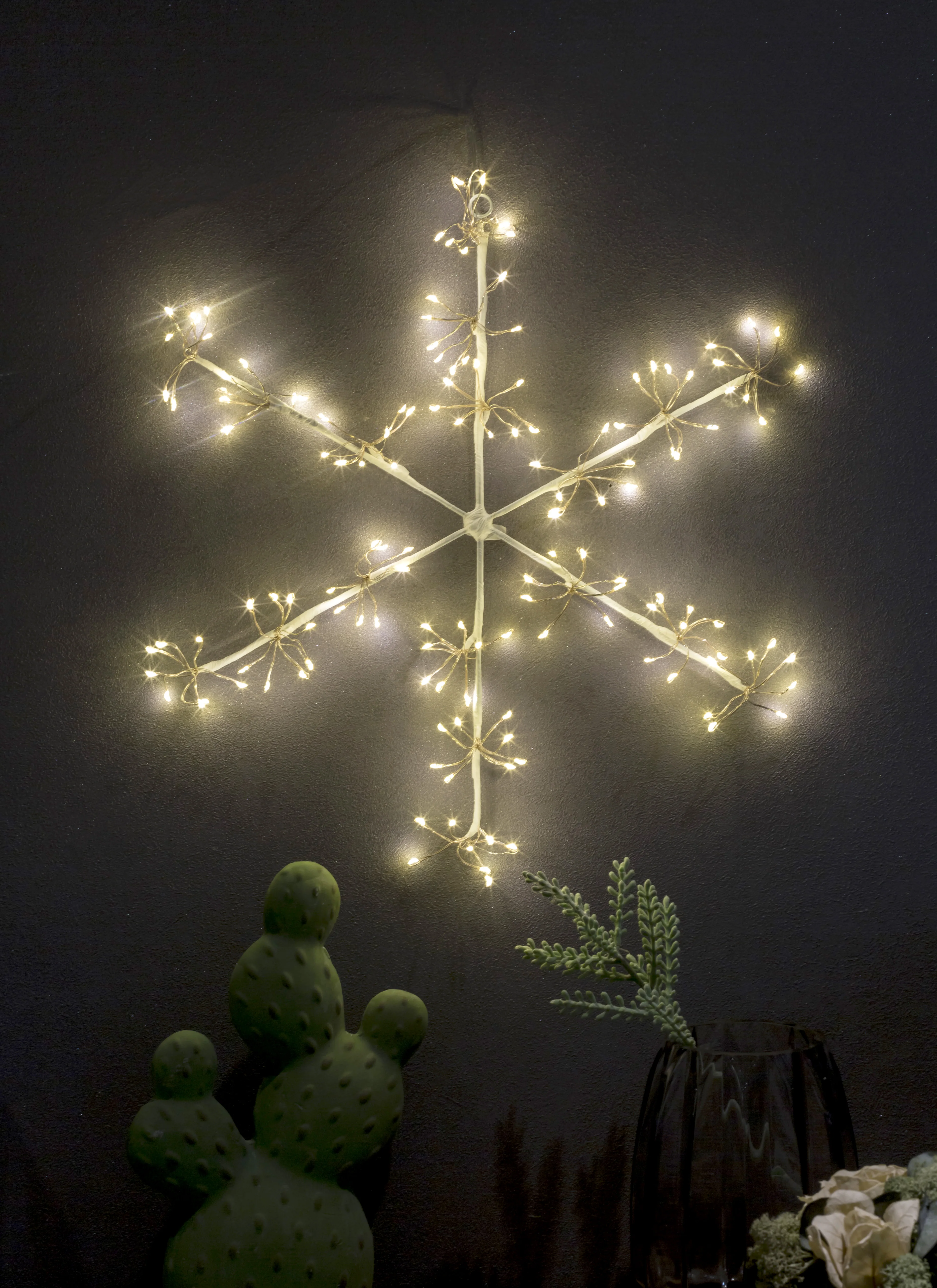 New China Manufacturers Sell Warm Whitesnowflake Firework Shape String Lights